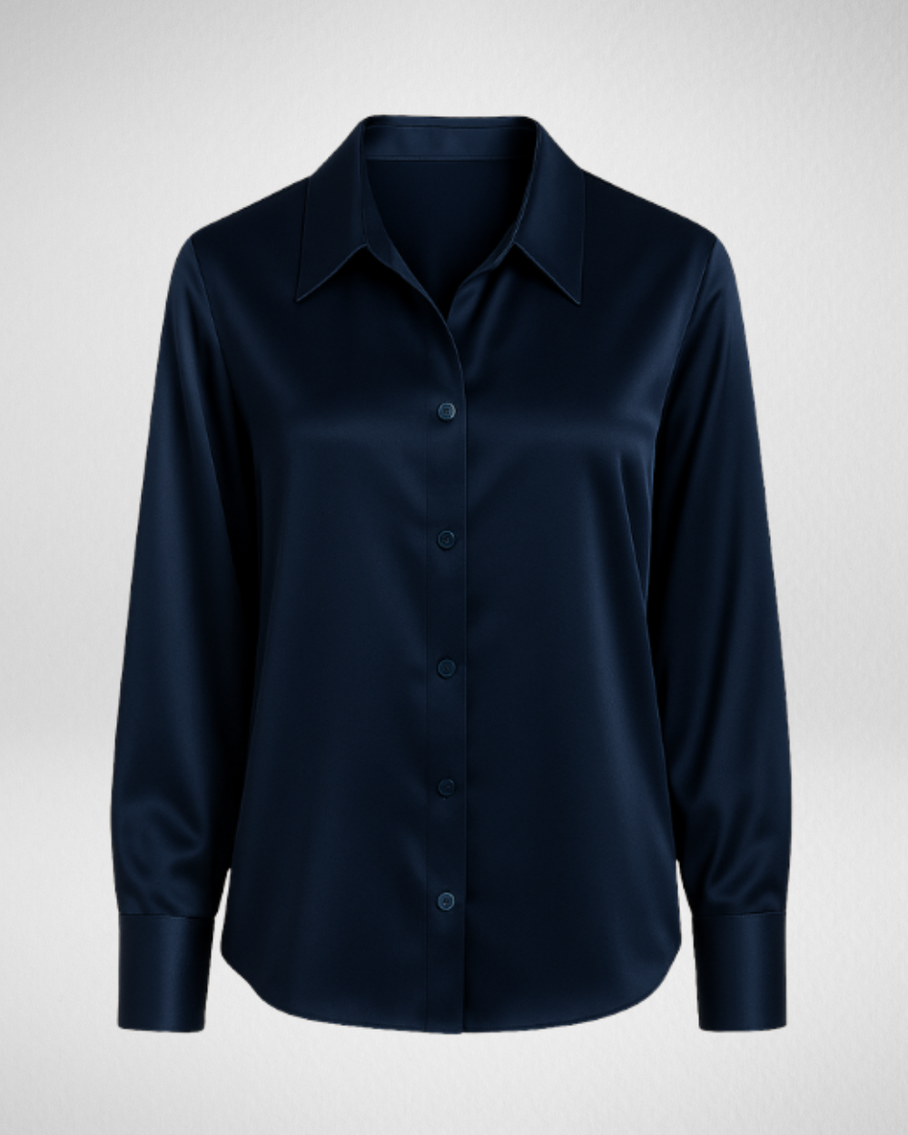 Women's Long Sleeve Button Shirt with Collar
