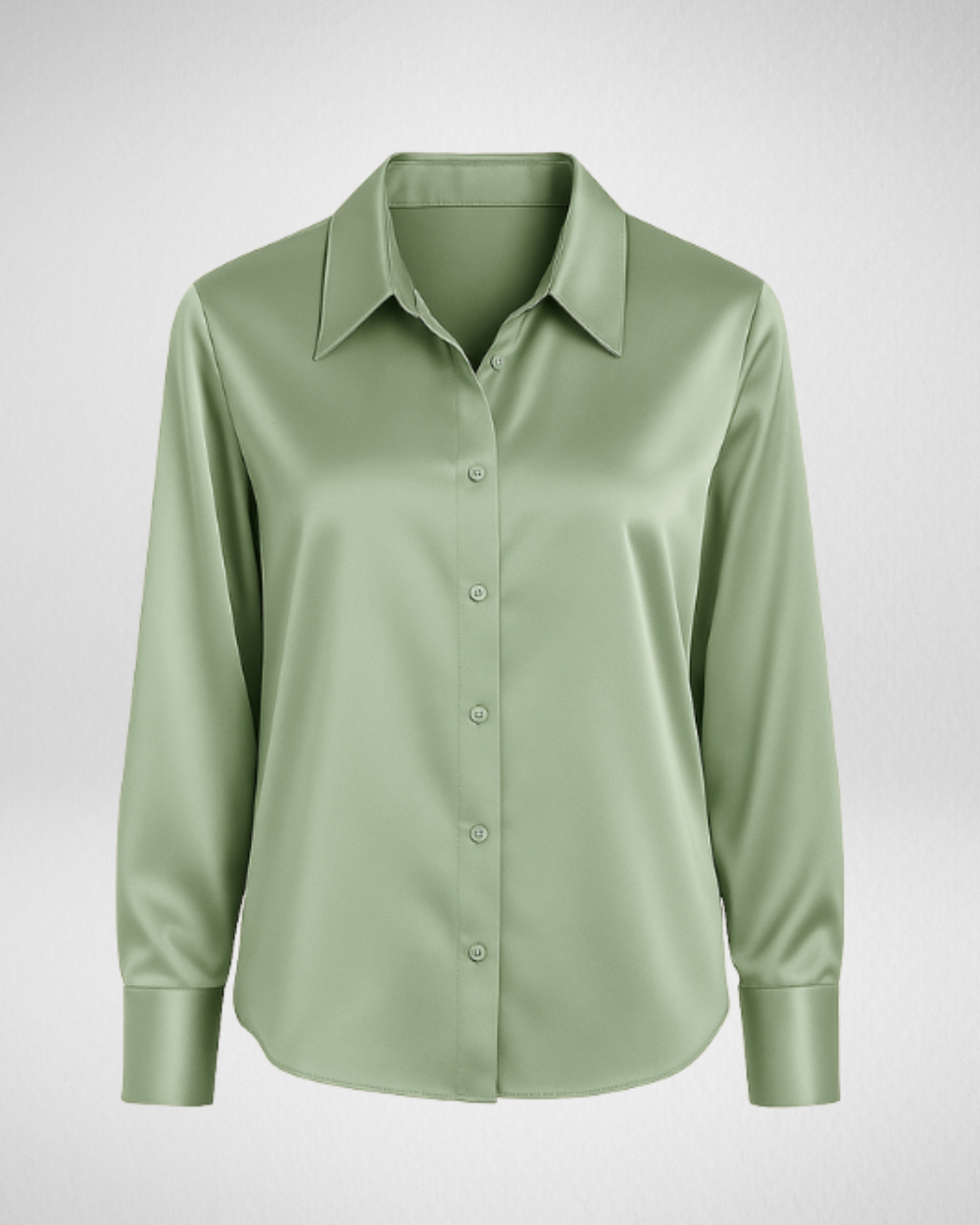 Women's Long Sleeve Button Shirt with Collar