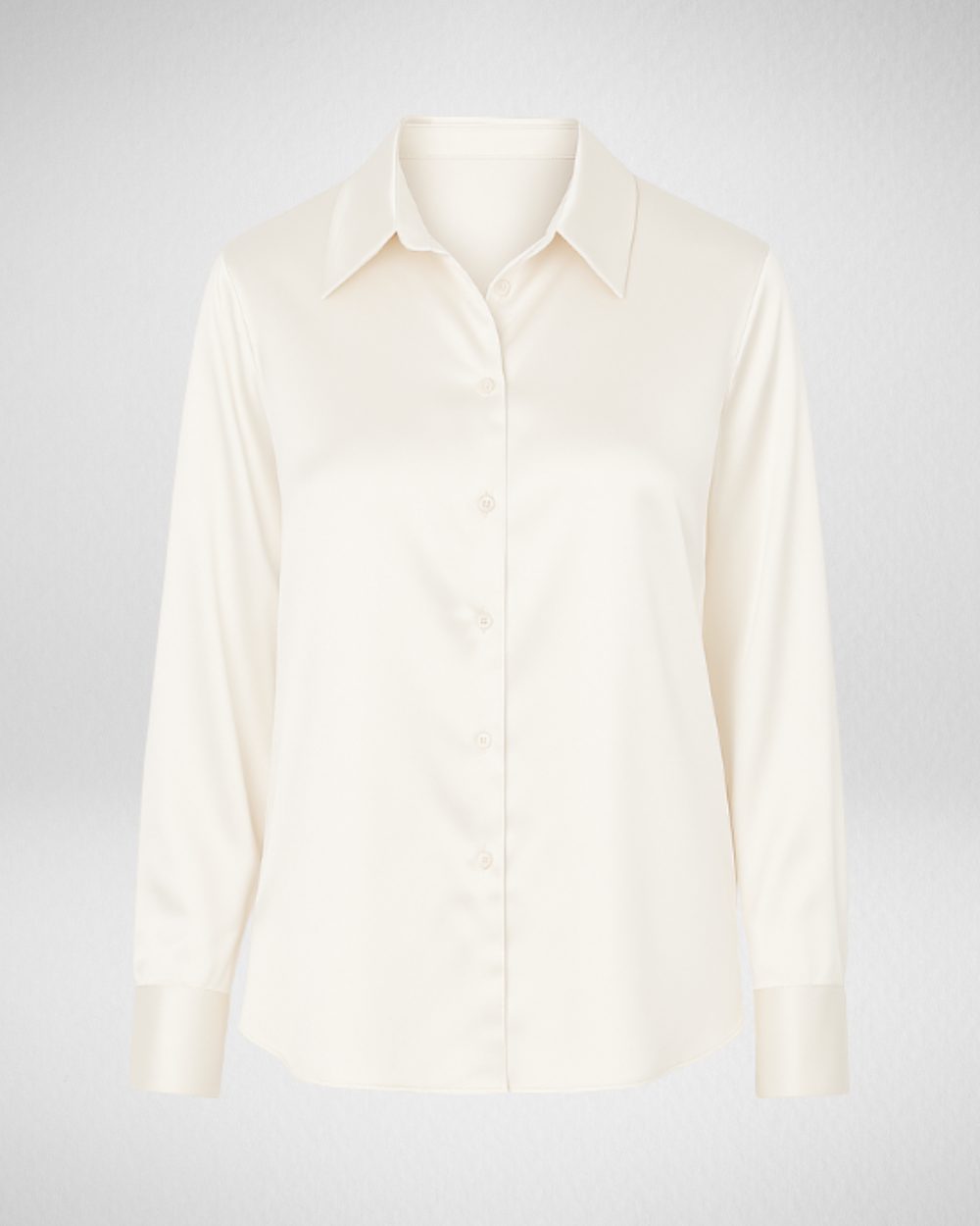 Women's Long Sleeve Button Shirt with Collar