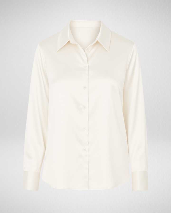 Women's Long Sleeve Button Shirt with Collar