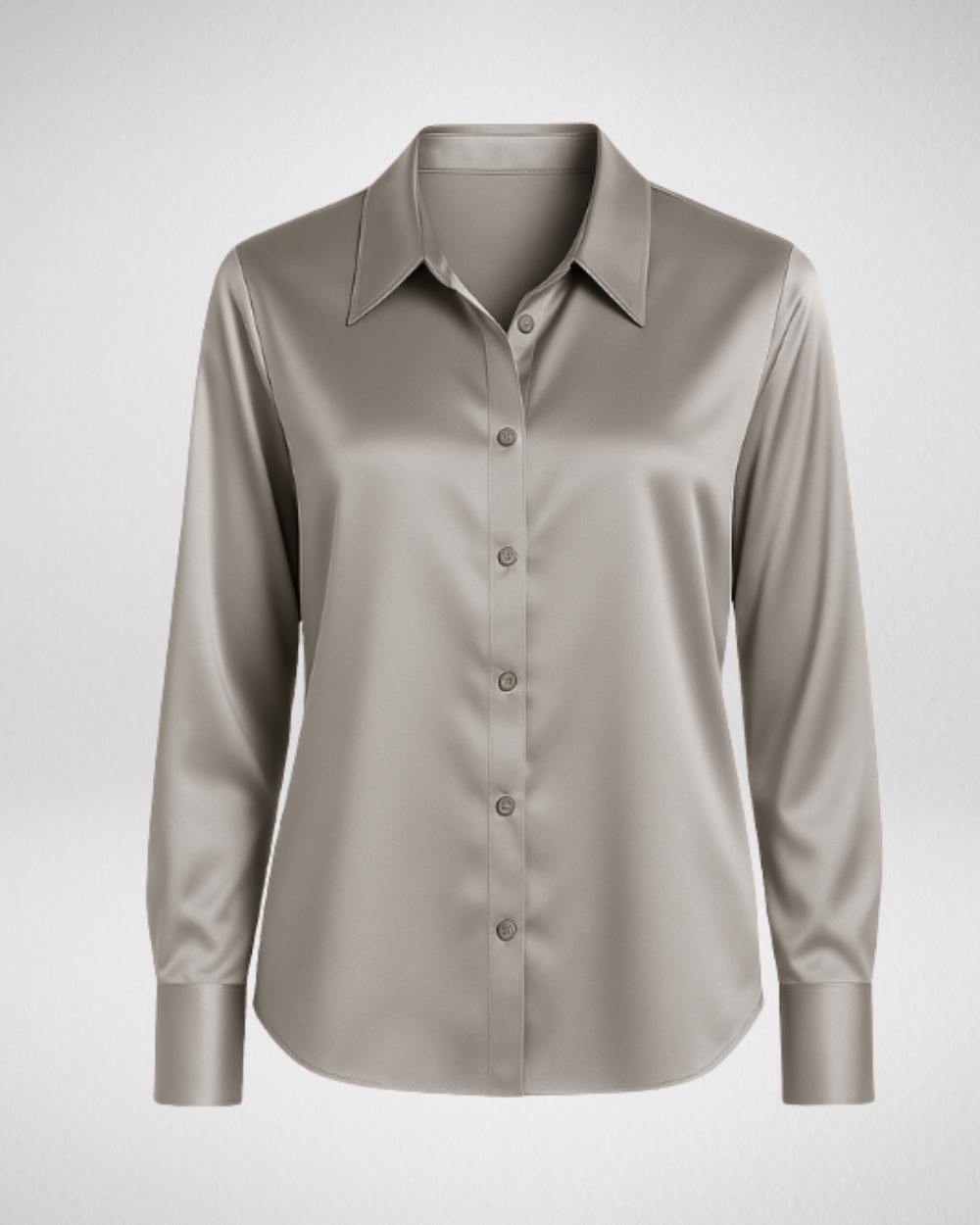 Women's Long Sleeve Button Shirt with Collar