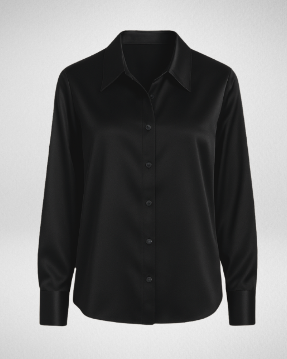 Women's Long Sleeve Button Shirt with Collar