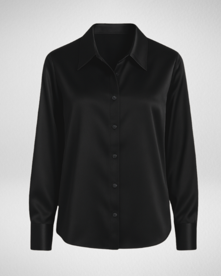 Women's Long Sleeve Button Shirt with Collar