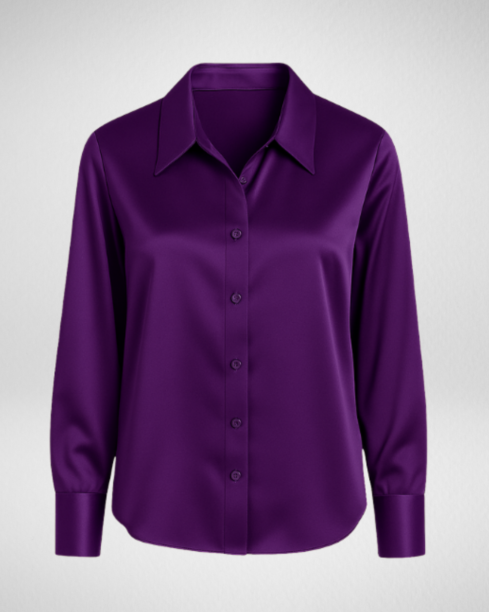 Women's Long Sleeve Button Shirt with Collar