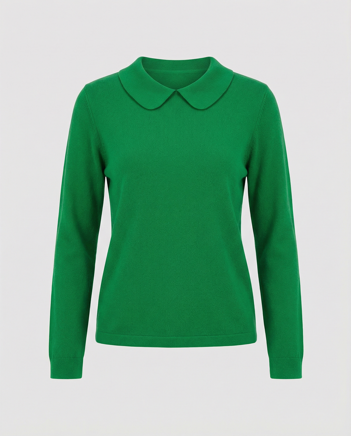 Women's Long Sleeve Collared Knit Sweater