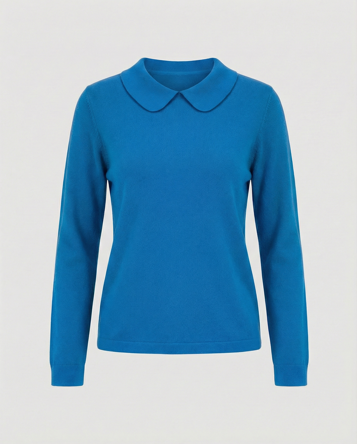 Women's Long Sleeve Collared Knit Sweater