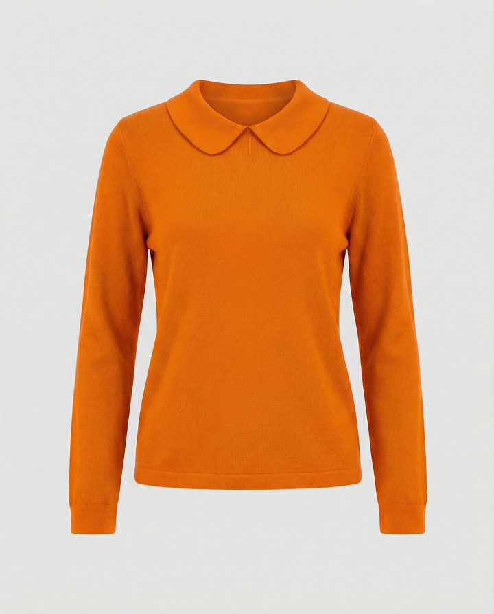 Women's Long Sleeve Collared Knit Sweater