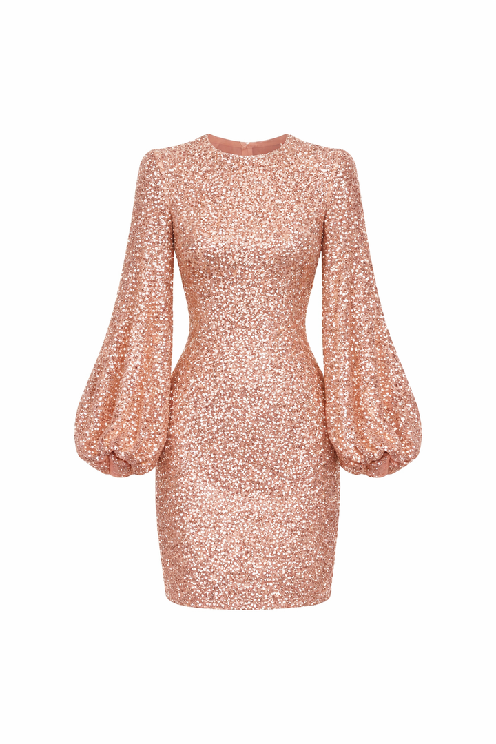 Women's Long Sleeve Sequin Mini Dress