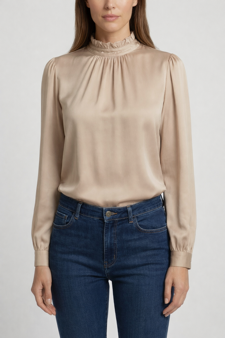 Women's Long Sleeve Turtle Neck Blouse
