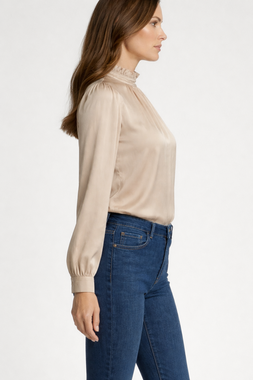 Women's Long Sleeve Turtle Neck Blouse