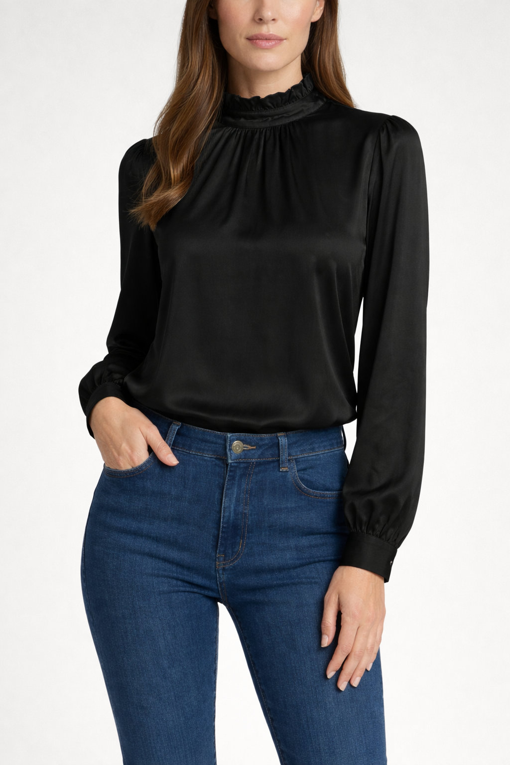 Women's Long Sleeve Turtle Neck Blouse