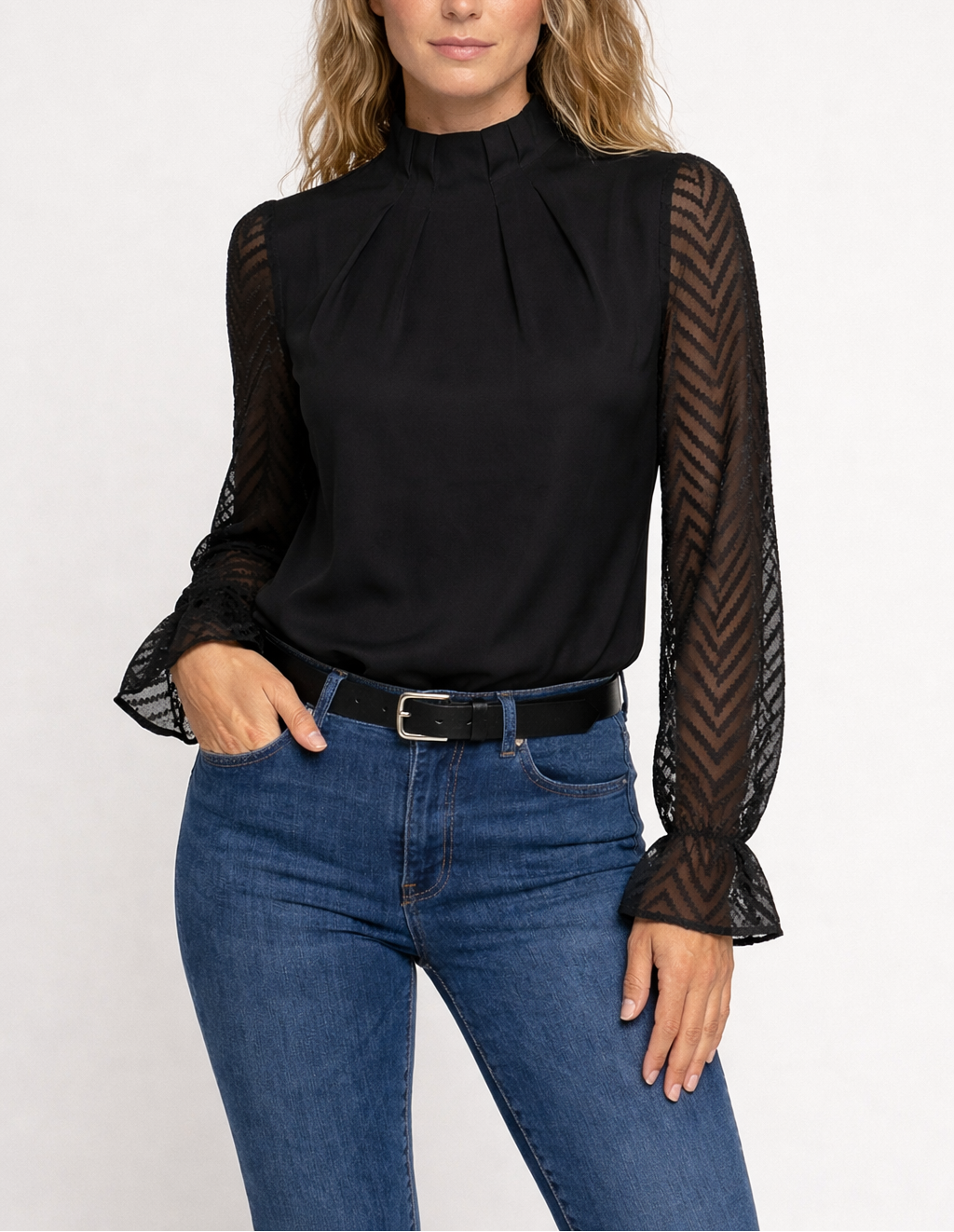Women's Long Sleeve Turtleneck Blouse