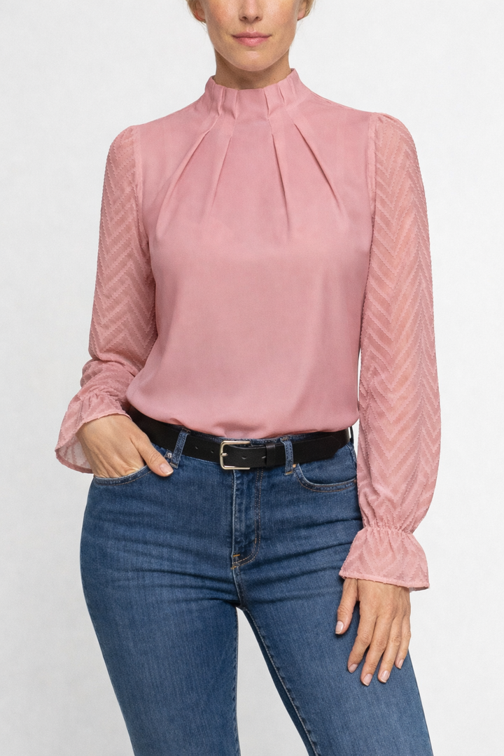 Women's Long Sleeve Turtleneck Blouse