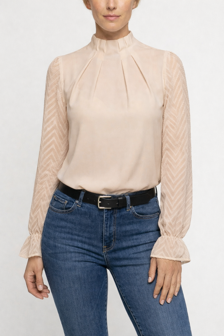 Women's Long Sleeve Turtleneck Blouse