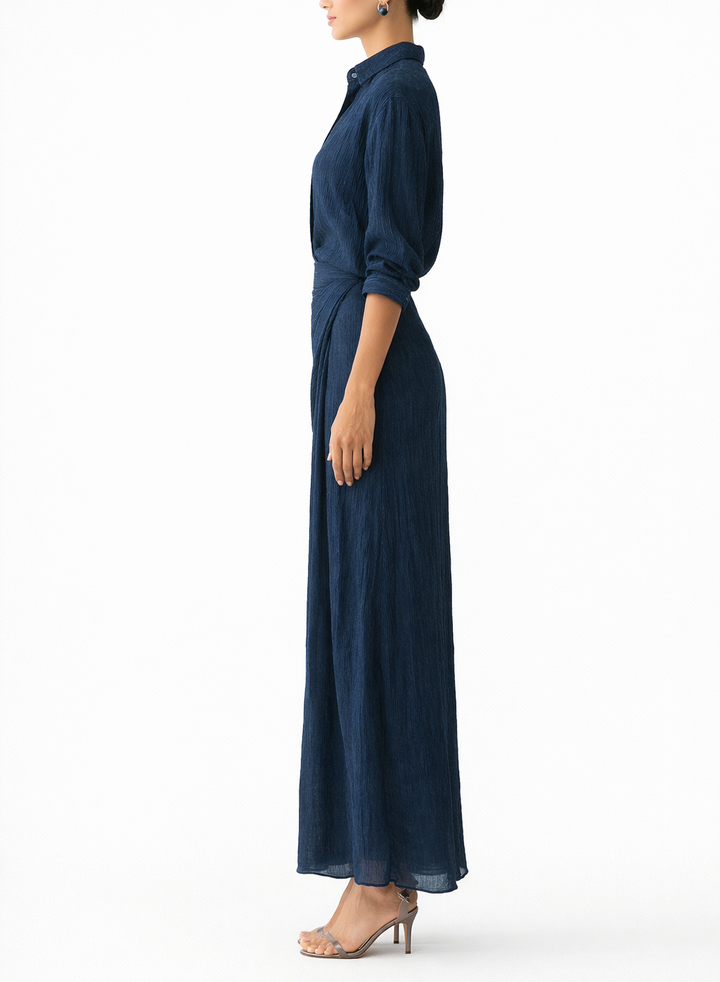 Women's Long Sleeve Wrap Skirt Maxi Dress