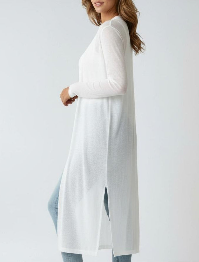 Women's Longline Cardigan with Open Front