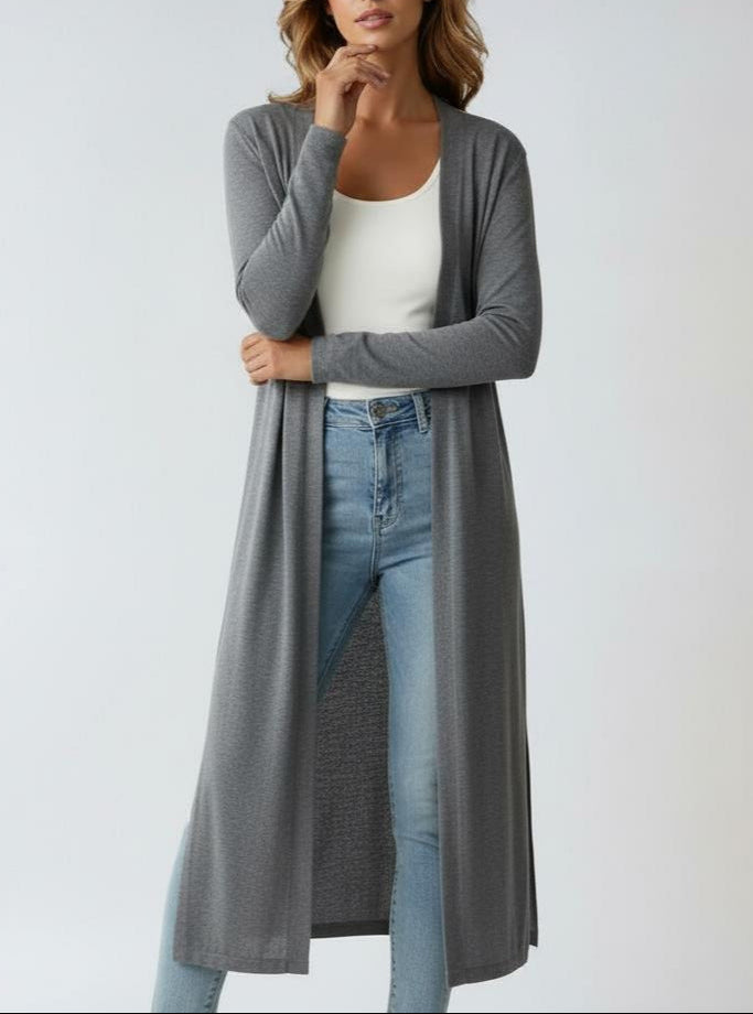 Women's Longline Cardigan with Open Front