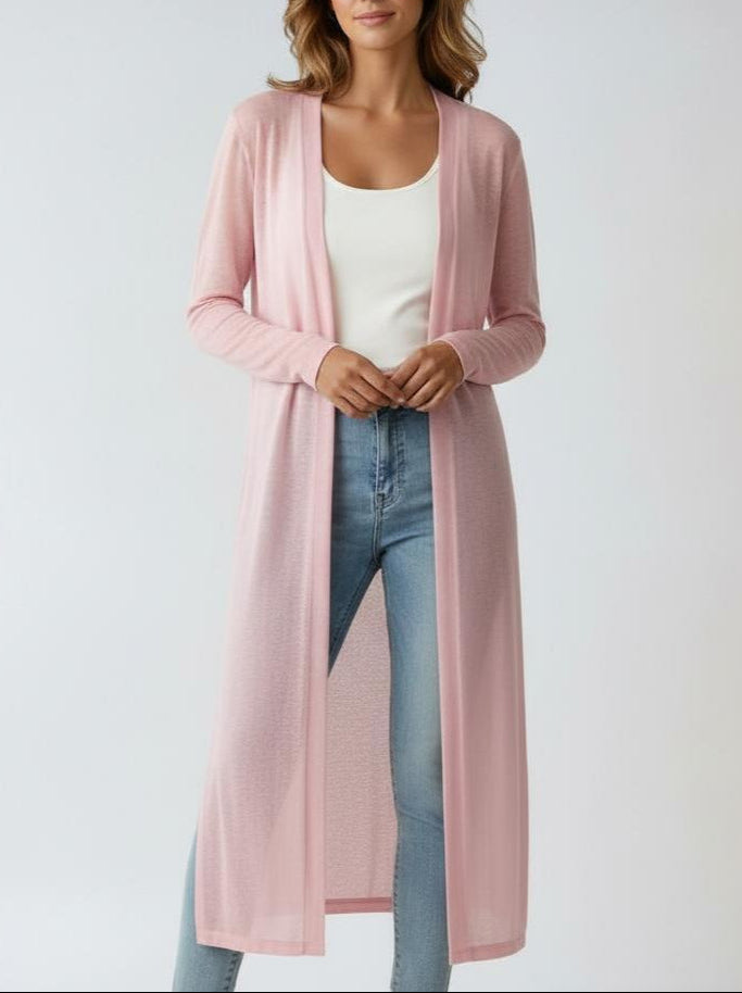 Women's Longline Cardigan with Open Front