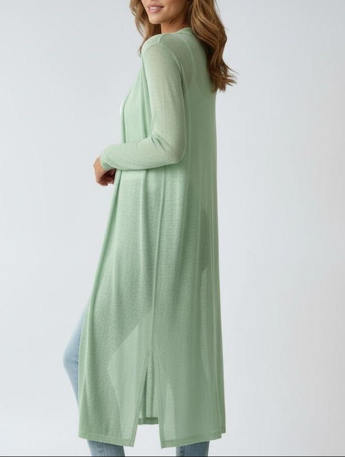 Women's Longline Cardigan with Open Front