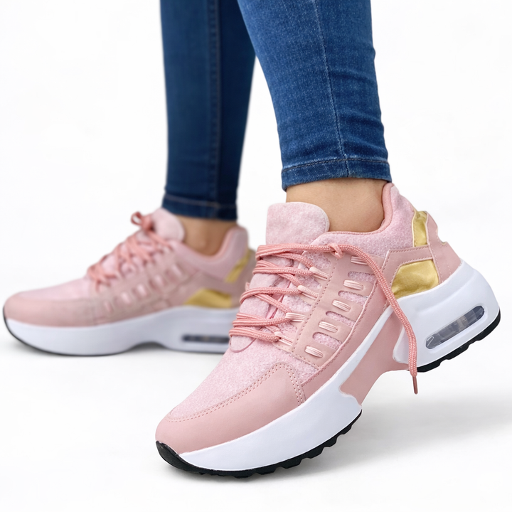 Women's Low Top Lace Up Trainers with Thick Sole