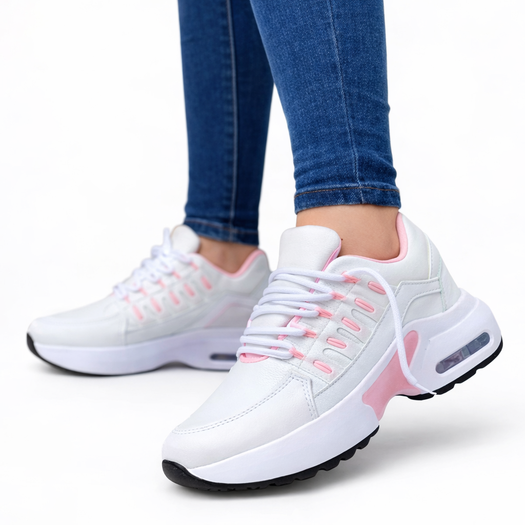 Women's Low Top Lace Up Trainers with Thick Sole