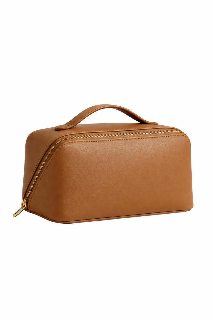 Women's Makeup Bag with Multiple Compartments and Zip Closure