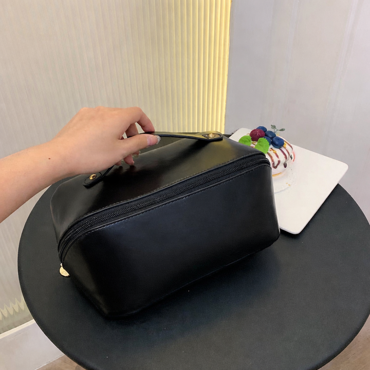 Women's Makeup Bag with Multiple Compartments and Zip Closure