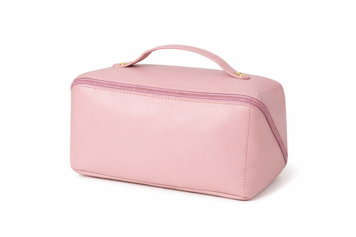 Women's Makeup Bag with Multiple Compartments and Zip Closure