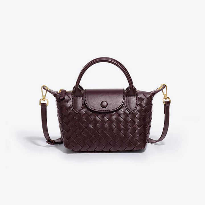 Women's Mini Handbag with Top Handle and Detachable Strap