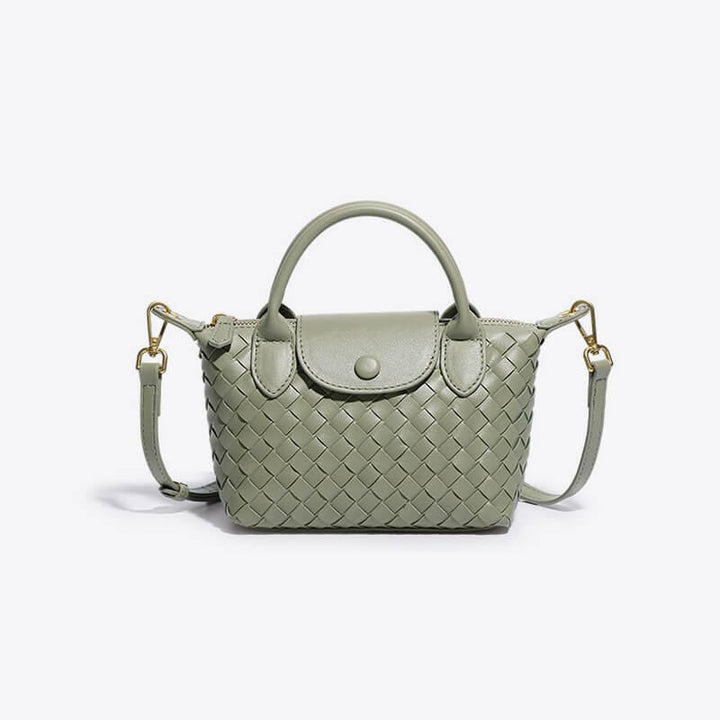 Women's Mini Handbag with Top Handle and Detachable Strap