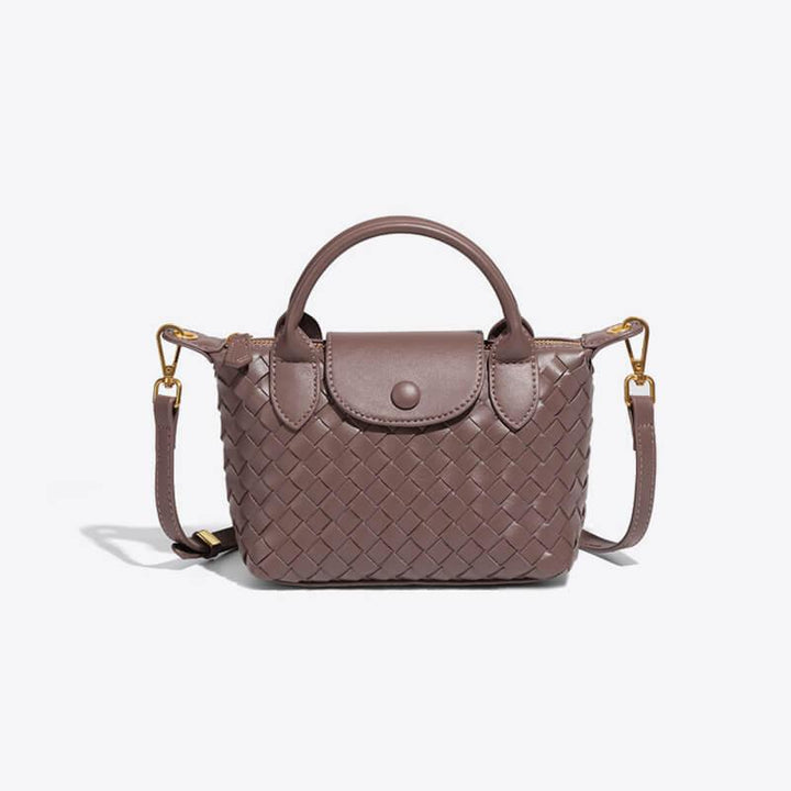 Women's Mini Handbag with Top Handle and Detachable Strap