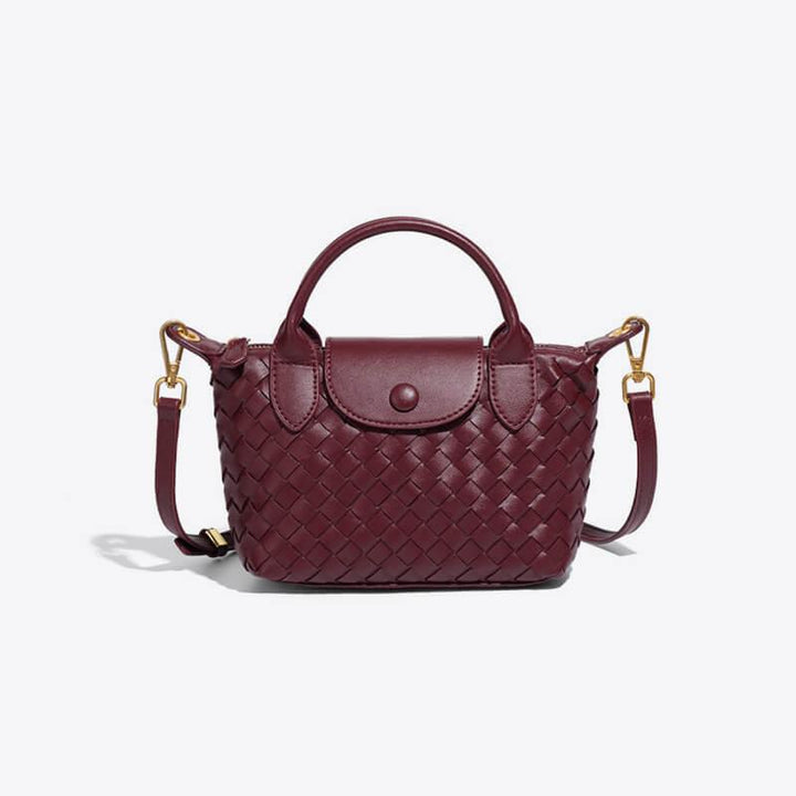 Women's Mini Handbag with Top Handle and Detachable Strap