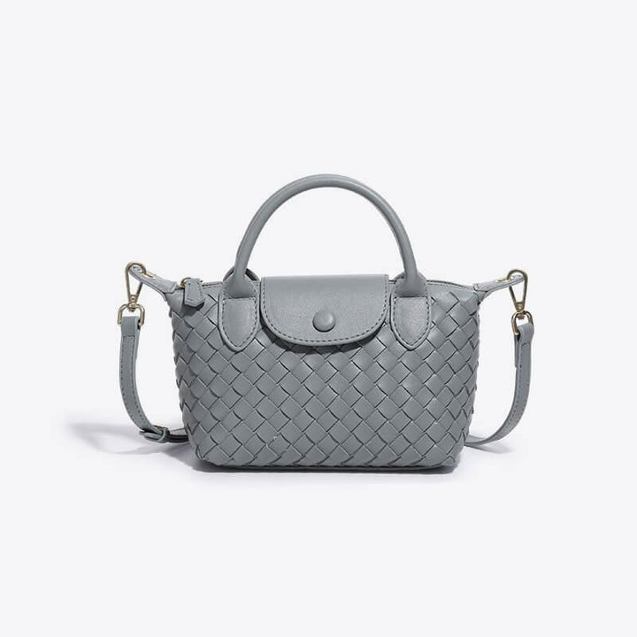 Women's Mini Handbag with Top Handle and Detachable Strap