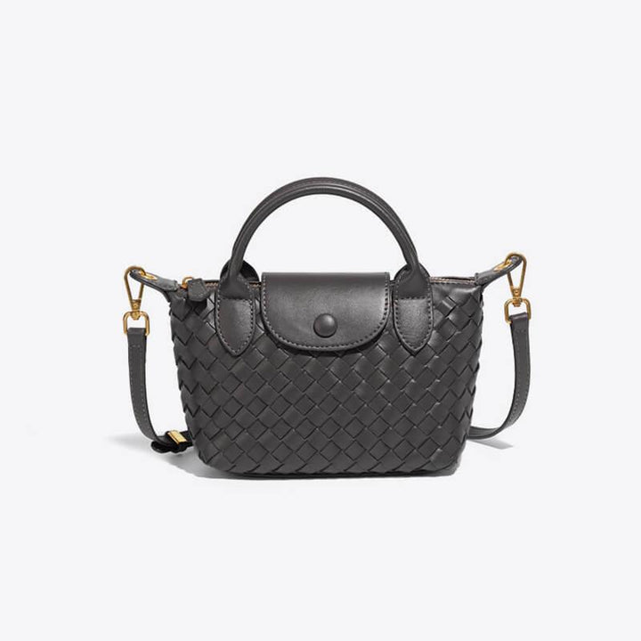 Women's Mini Handbag with Top Handle and Detachable Strap