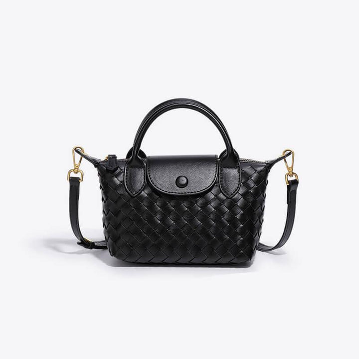 Women's Mini Handbag with Top Handle and Detachable Strap