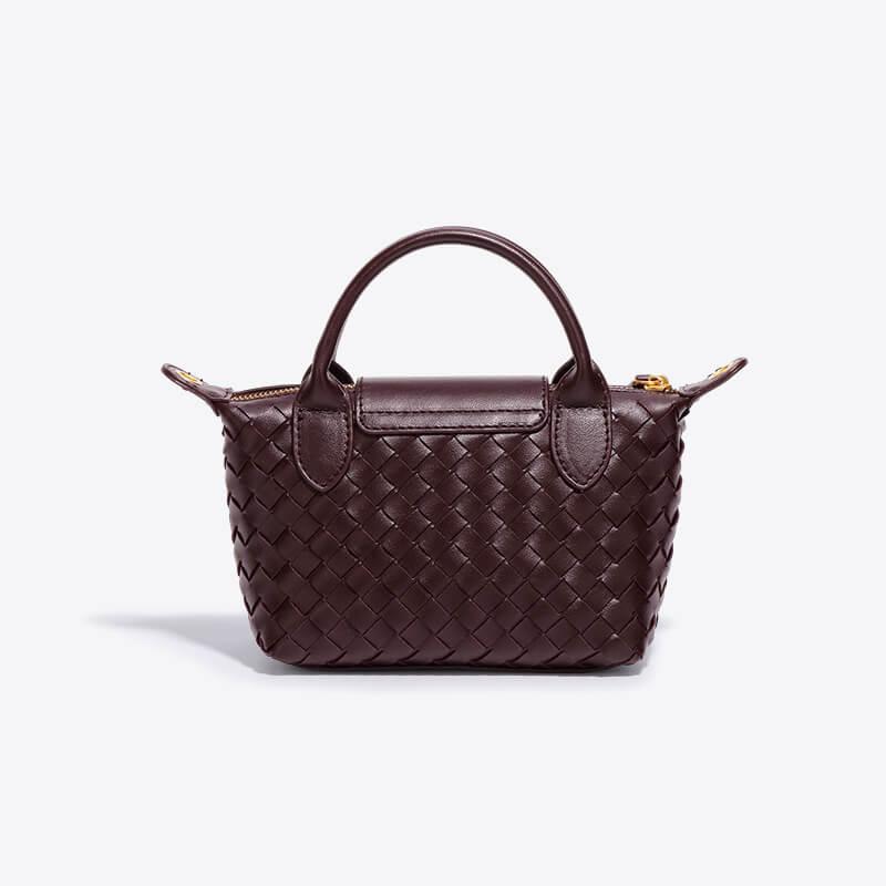 Women's Mini Handbag with Top Handle and Detachable Strap