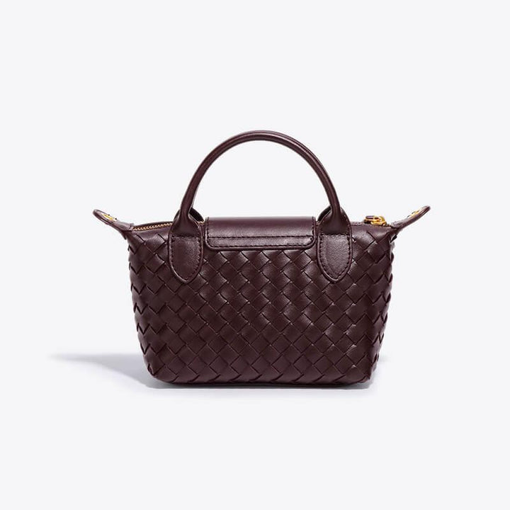 Women's Mini Handbag with Top Handle and Detachable Strap