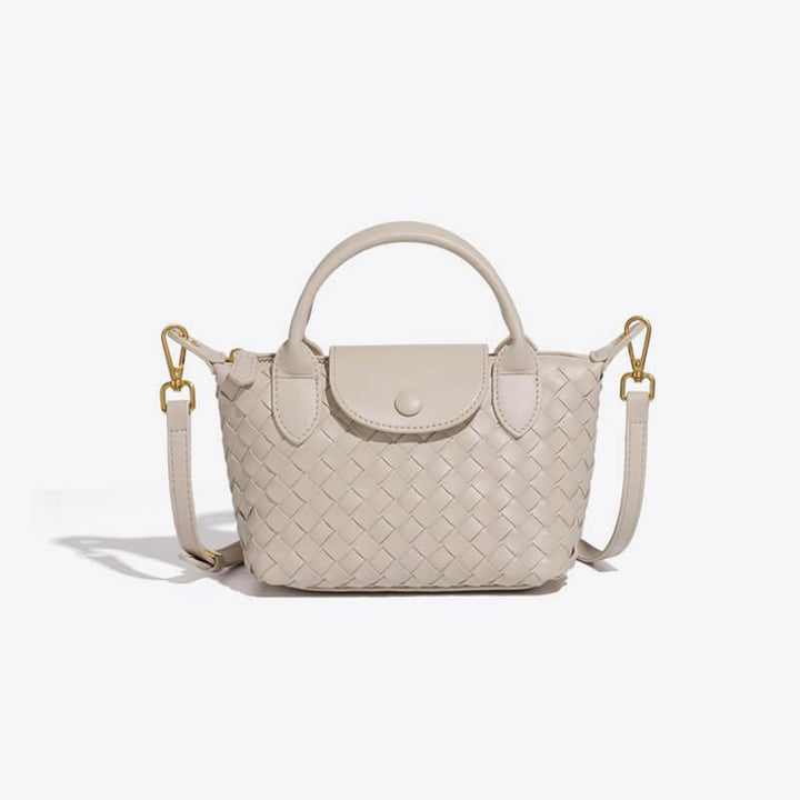 Women's Mini Handbag with Top Handle and Detachable Strap
