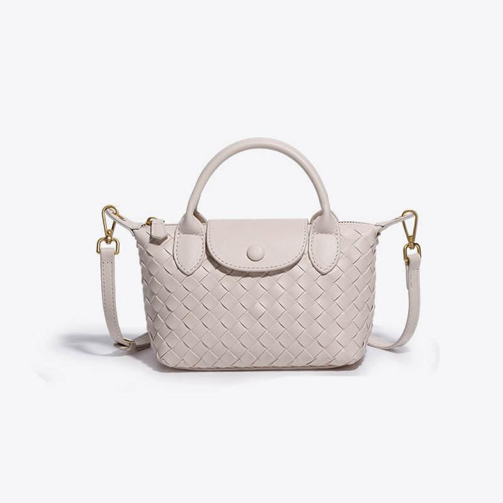 Women's Mini Handbag with Top Handle and Detachable Strap