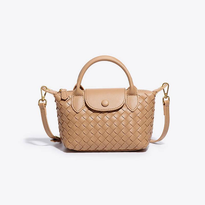 Women's Mini Handbag with Top Handle and Detachable Strap