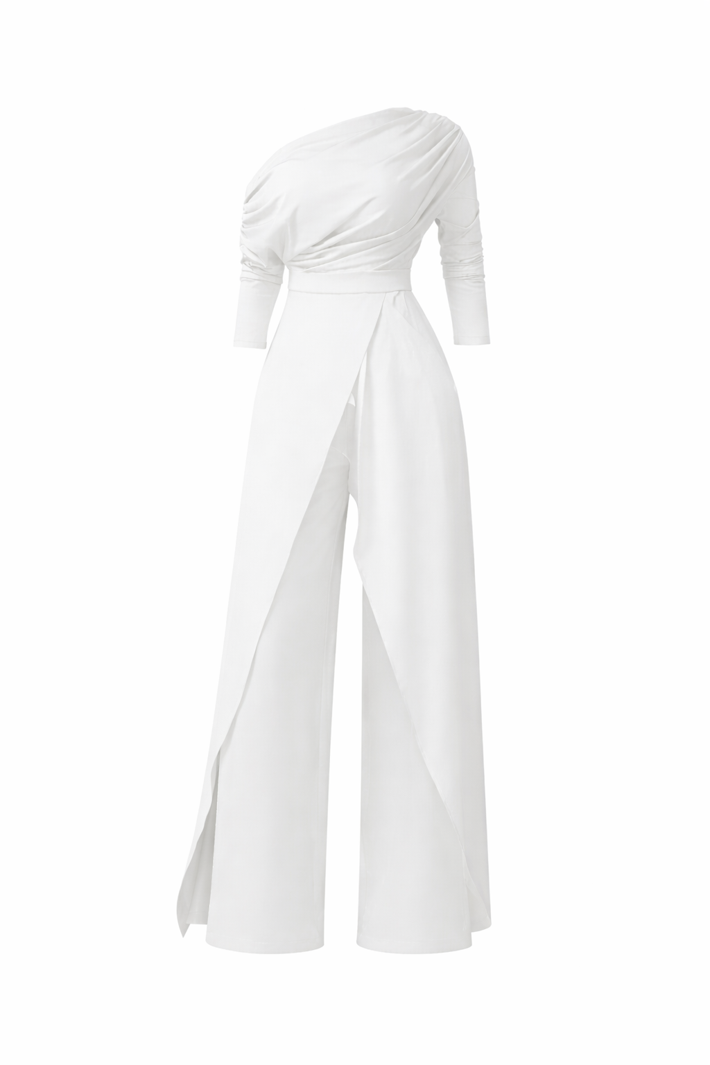 Women's One Shoulder Long Sleeve Wide Leg Jumpsuit