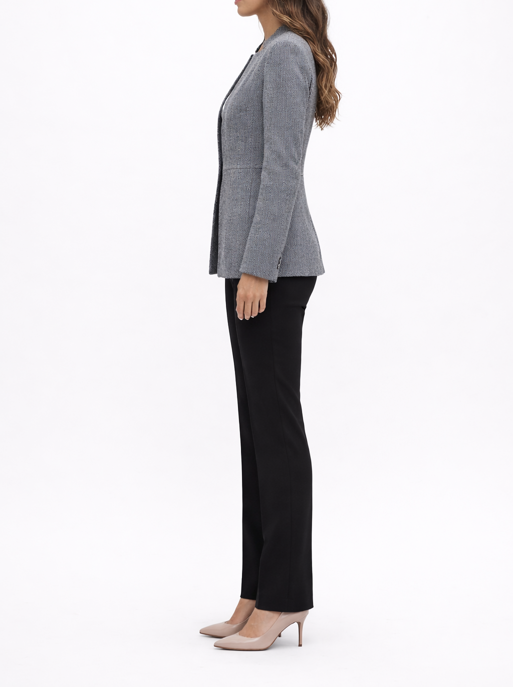 Women's Open Front Patterned Blazer