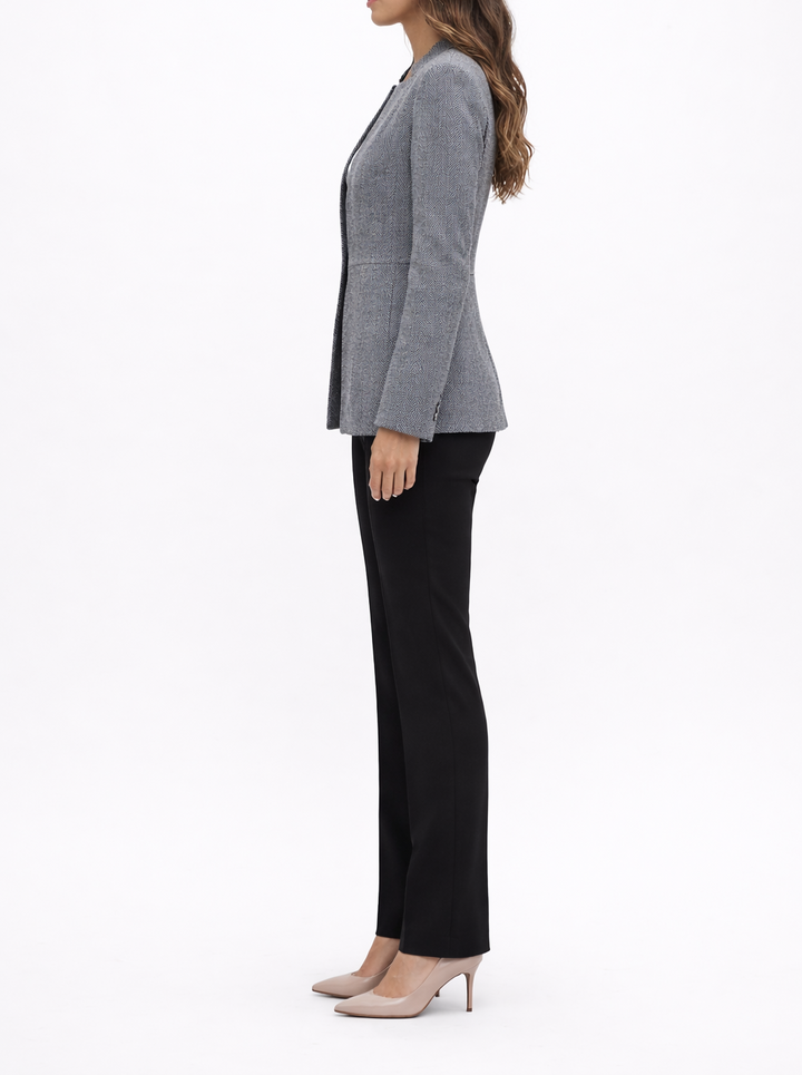 Women's Open Front Patterned Blazer