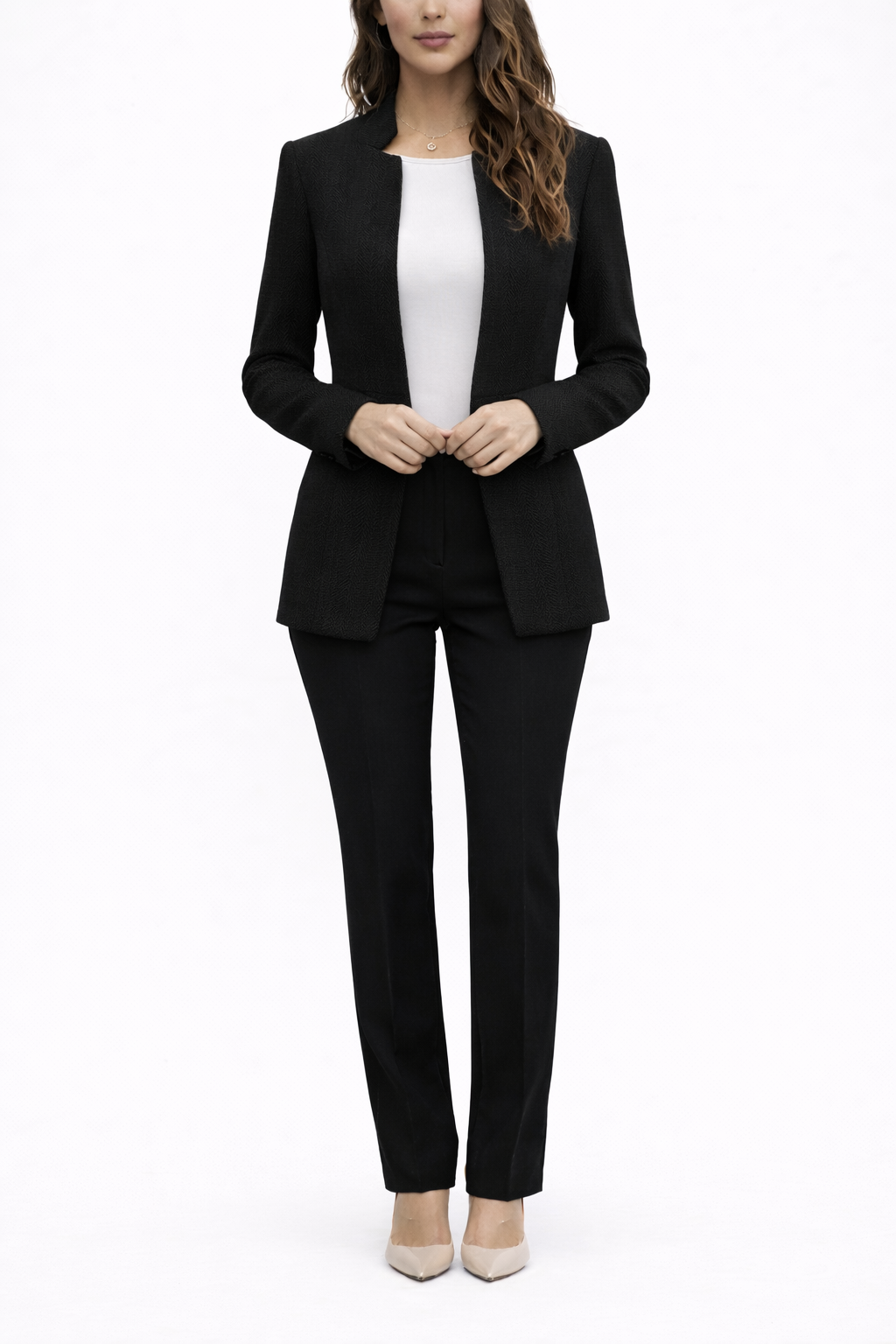 Women's Open Front Patterned Blazer