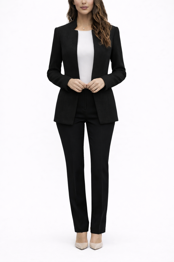 Women's Open Front Patterned Blazer