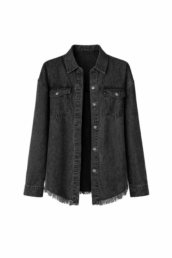 Women's Oversized Button Front Denim Jacket