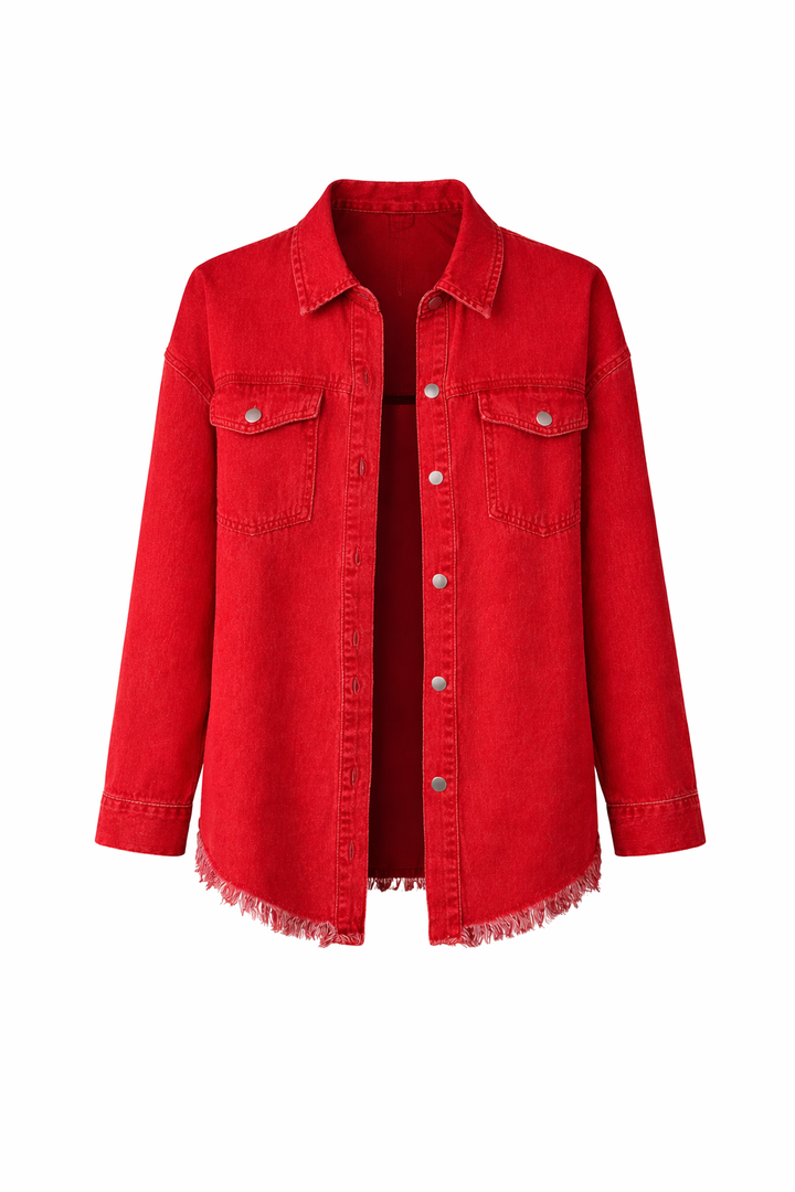 Women's Oversized Button Front Denim Jacket