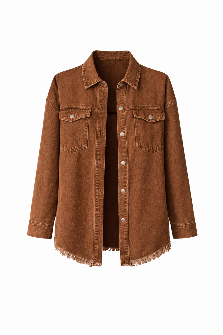 Women's Oversized Button Front Denim Jacket