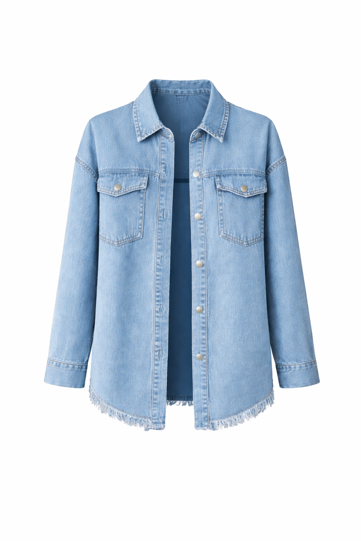 Women's Oversized Button Front Denim Jacket