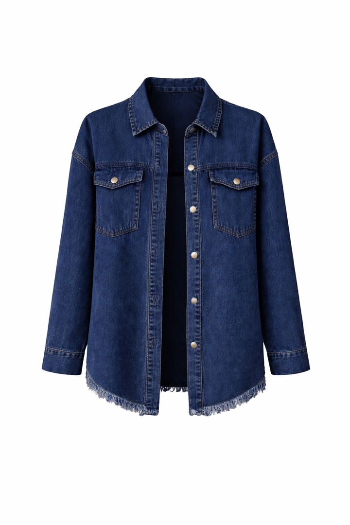 Women's Oversized Button Front Denim Jacket